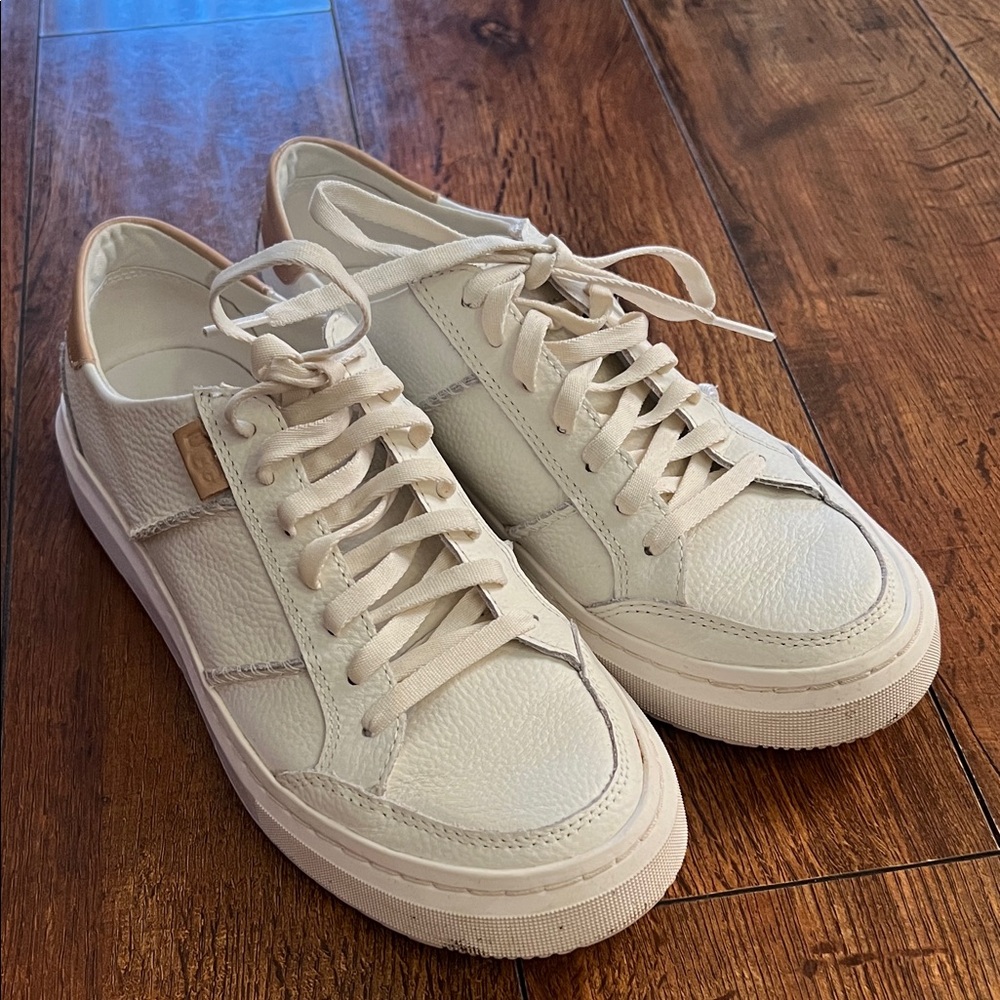 UGG Cream Leather Flats